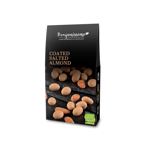 Bio Cacao Drops Almond With Salted Caramel, 60g | Benjamissimo