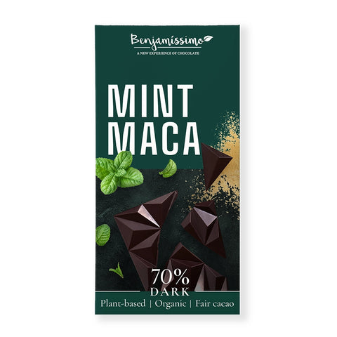 Bio Vegan Chocolate Mint Maca (dark 70%), 60g | Benjamissimo