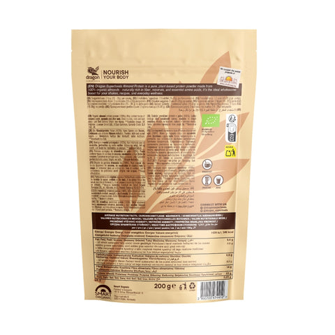 Organic Almond Protein Powder, 200g, Dragon Superfoods