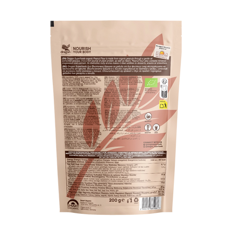 Organic Peanut Flour, 200 g, Dragon Superfoods