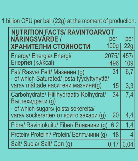 Био топка от кокос и гуарана с живи култури