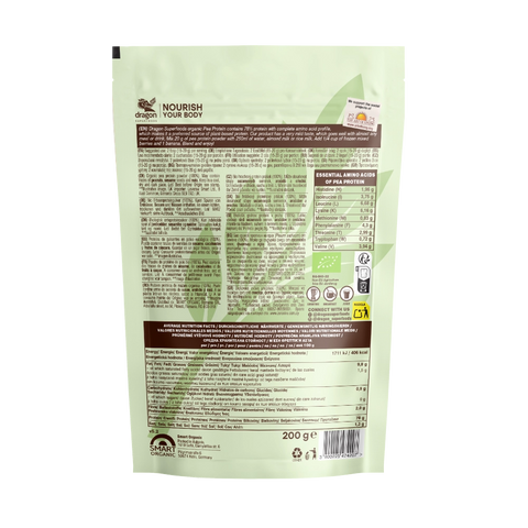 Organic Pea Protein, 200 g, Dragon Superfoods