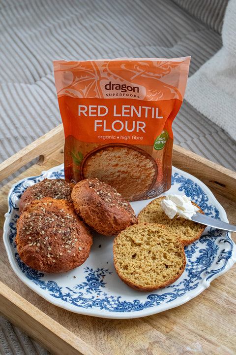Red lentil flour, Dragon Superfoods, 200g